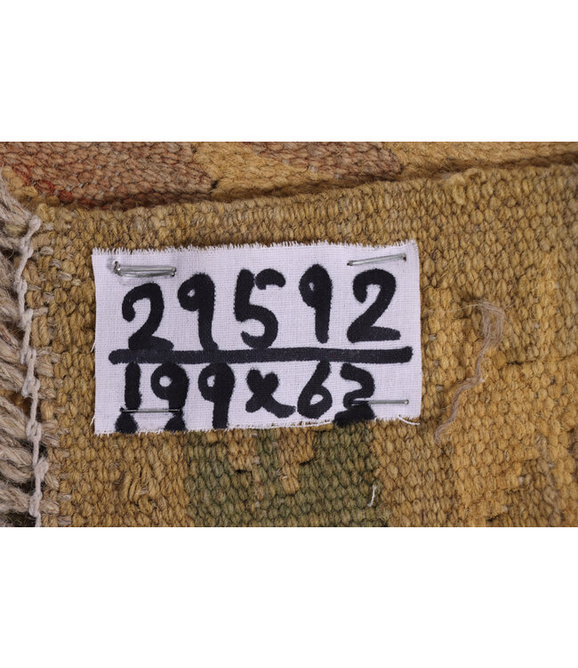 Kelim kleed loper 199x63 cm  vloerkleed tapijt kelims hand geweven