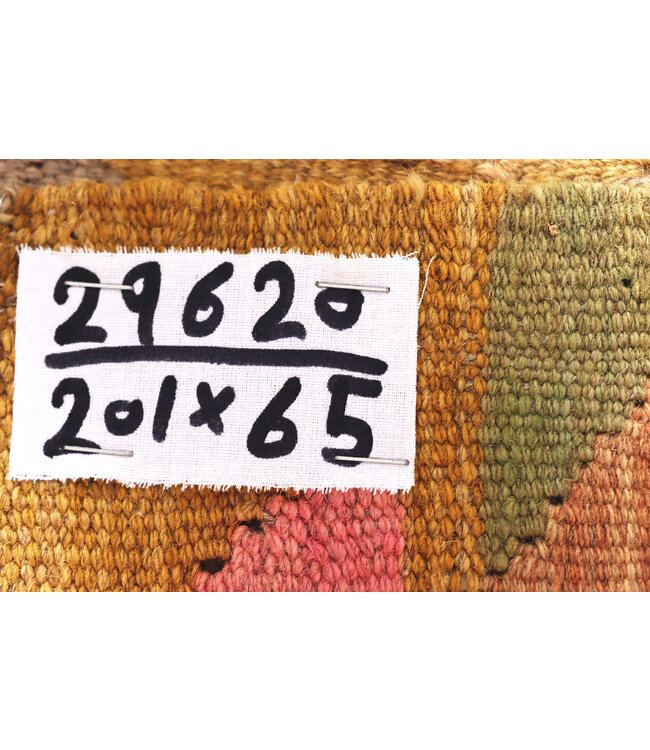 Kelim kleed loper 201x65 cm  vloerkleed tapijt kelims hand geweven