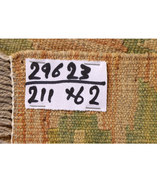 Kelim kleed loper 211x62 cm  vloerkleed tapijt kelims hand geweven