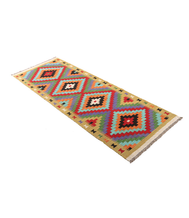 Kelim kleed loper 198x70 cm  vloerkleed tapijt kelims hand geweven