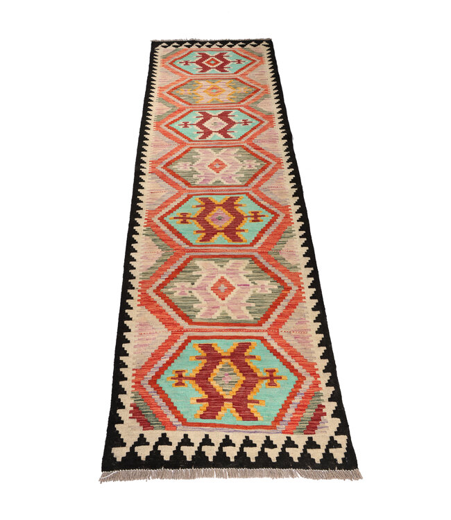 Kelim kleed loper 289x76 cm  vloerkleed tapijt kelims hand geweven