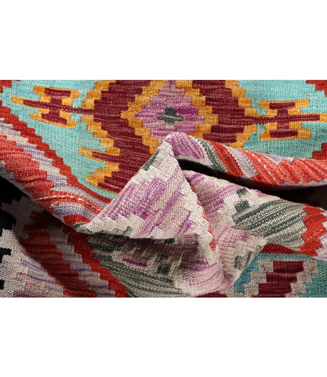 Kelim kleed loper 289x76 cm  vloerkleed tapijt kelims hand geweven