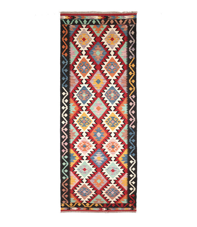 Kelim kleed loper 296x82 cm  vloerkleed tapijt kelims hand geweven