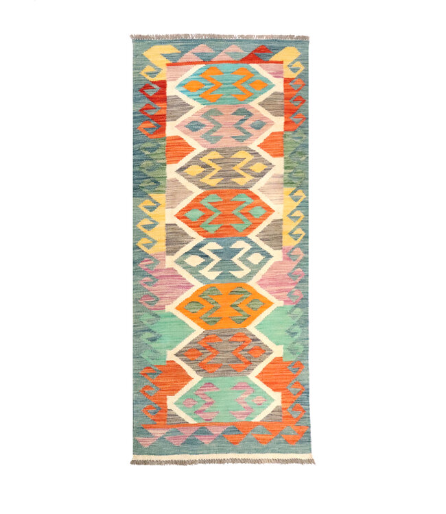 Kelim kleed loper 193x60 cm  vloerkleed tapijt kelims hand geweven