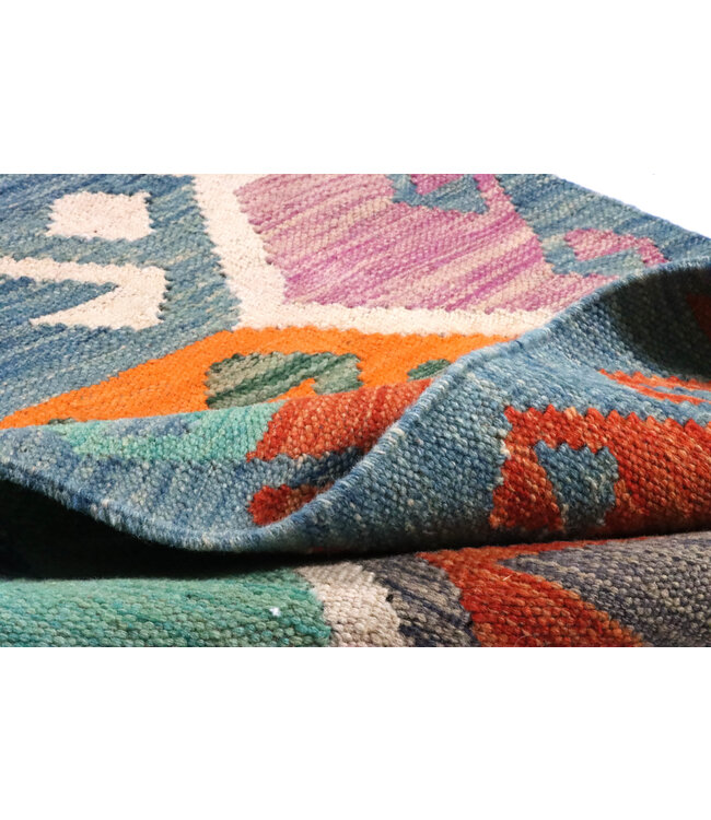 Kelim kleed loper 193x60 cm  vloerkleed tapijt kelims hand geweven