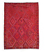 Kelimshop Handwoven pink red Kilim carpet 233x184 cm 100% wool rug