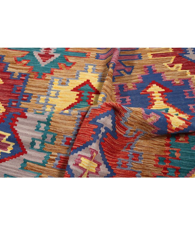 247x177 cm Handgefertigter Afghanischer traditioneller Kelim Teppich Woll