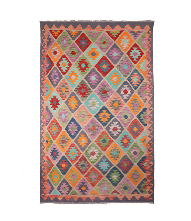 297x194 cm Handgefertigter Afghanischer traditioneller Kelim Teppich Woll