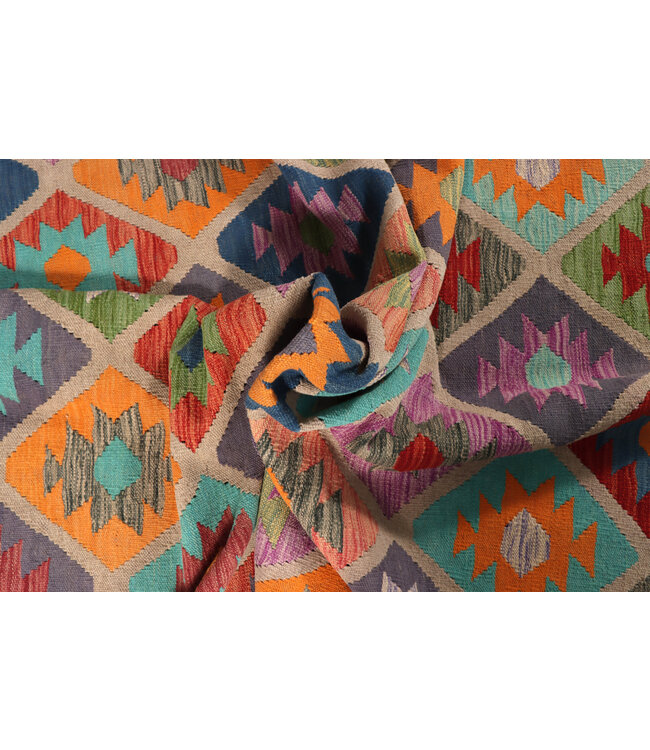 297x194  cm Handmade Afghan Traditional Kelim Area Rug Wool Carpet