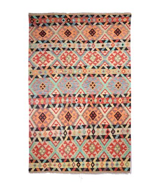 Kelimshop 293x198 cm Handgefertigter Afghanischer traditioneller Kelim Teppich Woll