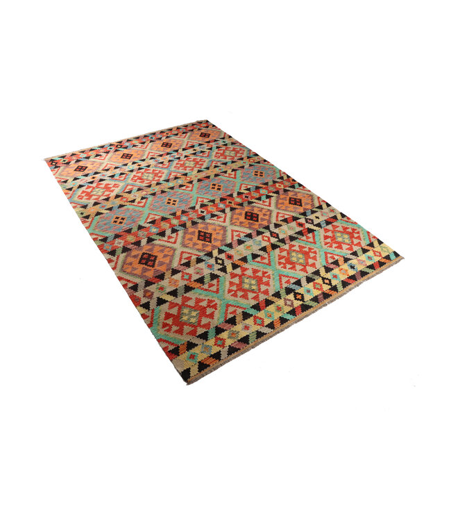 293x198 cm Handgefertigter Afghanischer traditioneller Kelim Teppich Woll