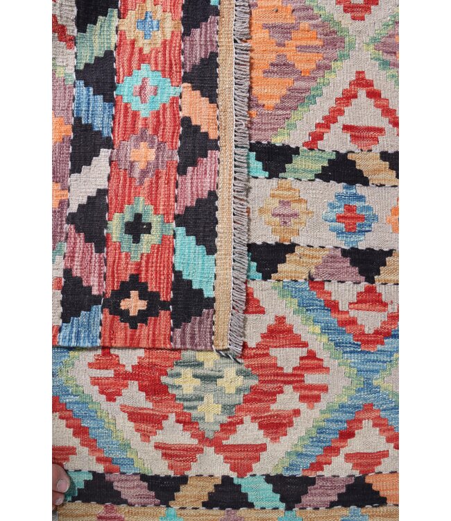 293x198  cm Handmade Afghan Traditional Kelim Area Rug Wool Carpet