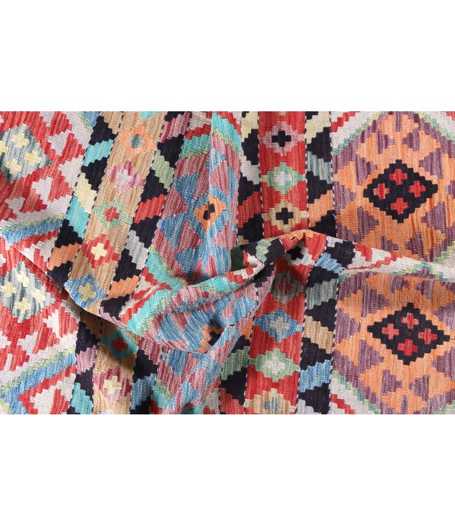 293x198  cm Handmade Afghan Traditional Kelim Area Rug Wool Carpet