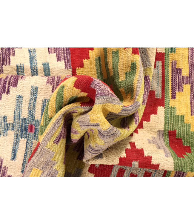 185x142 cm Handgefertigter Afghanischer traditioneller Kelim Teppich Woll