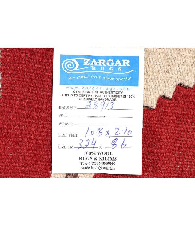 Kelim rug runner 324x86 cm