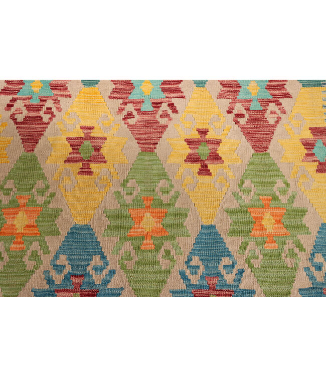 200x162  cm Handmade Afghan Traditional Kelim Area Rug Wool Carpet