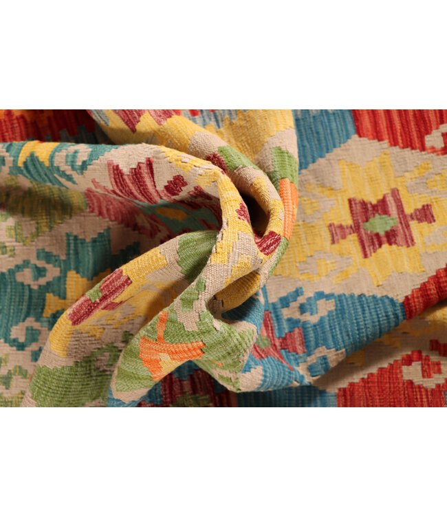 200x162  cm Handmade Afghan Traditional Kelim Area Rug Wool Carpet