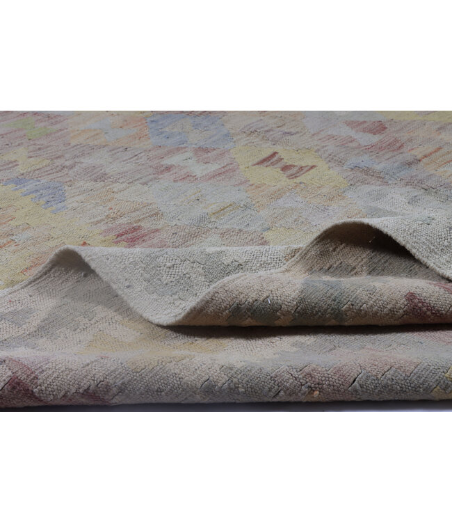 203x157 cm Handgewebter Beiger Traditioneller Kelim-Teppich