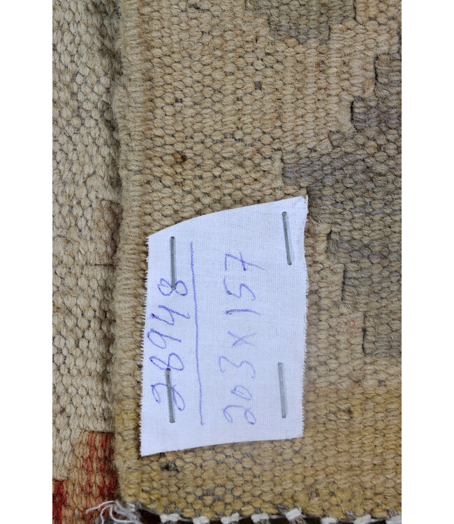 203x157 cm Handwoven Beige Traditional Kelim Rug