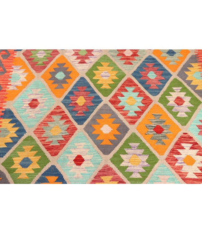 200x153 cm Handgefertigter Afghanischer traditioneller Kelim Teppich Woll