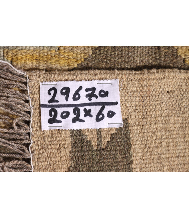 Kelim kleed loper 202x60 cm  vloerkleed tapijt kelims hand geweven