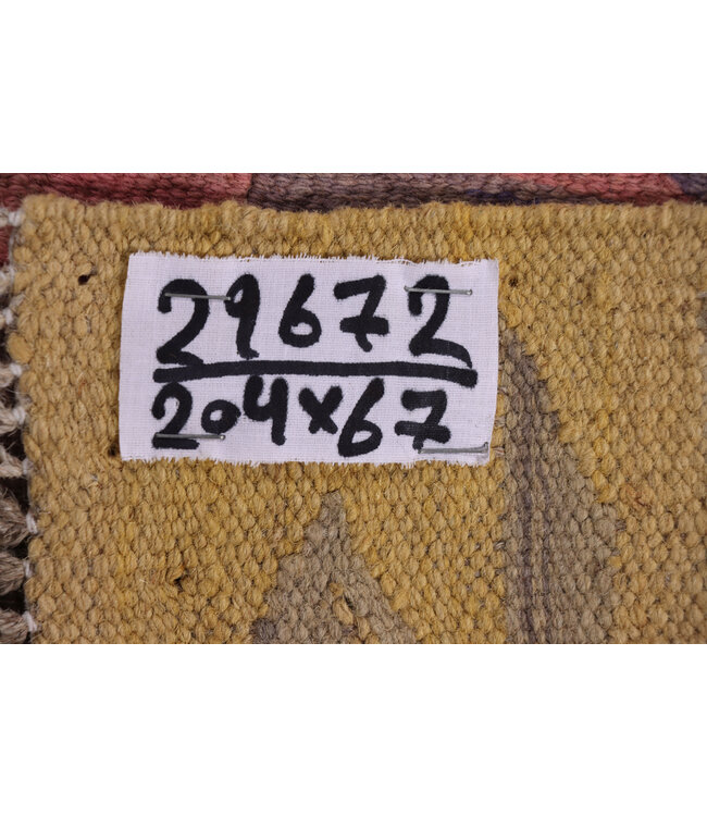 Kelim kleed loper 204x67 cm  vloerkleed tapijt kelims hand geweven