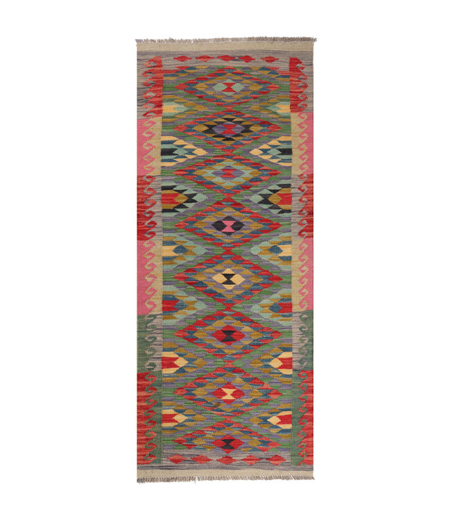 Kelim kleed loper 194x71 cm  vloerkleed tapijt kelims hand geweven