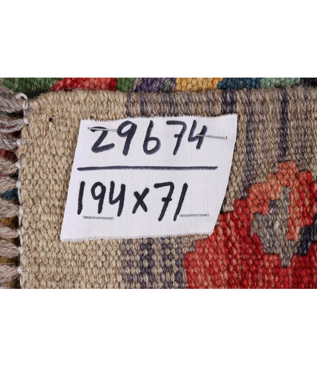 Kelim kleed loper 194x71 cm  vloerkleed tapijt kelims hand geweven