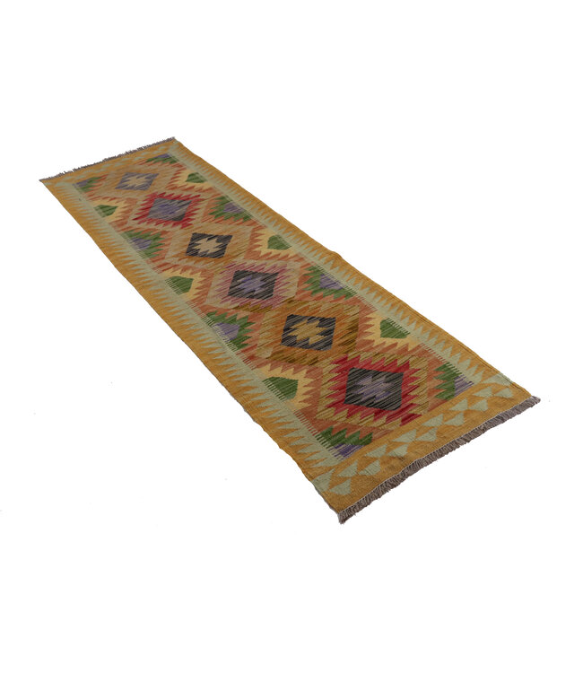 Kelim kleed loper 210x64v cm  vloerkleed tapijt kelims hand geweven