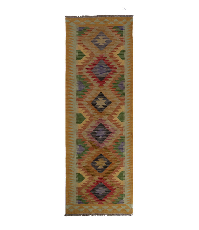 Kelim kleed loper 210x64v cm  vloerkleed tapijt kelims hand geweven