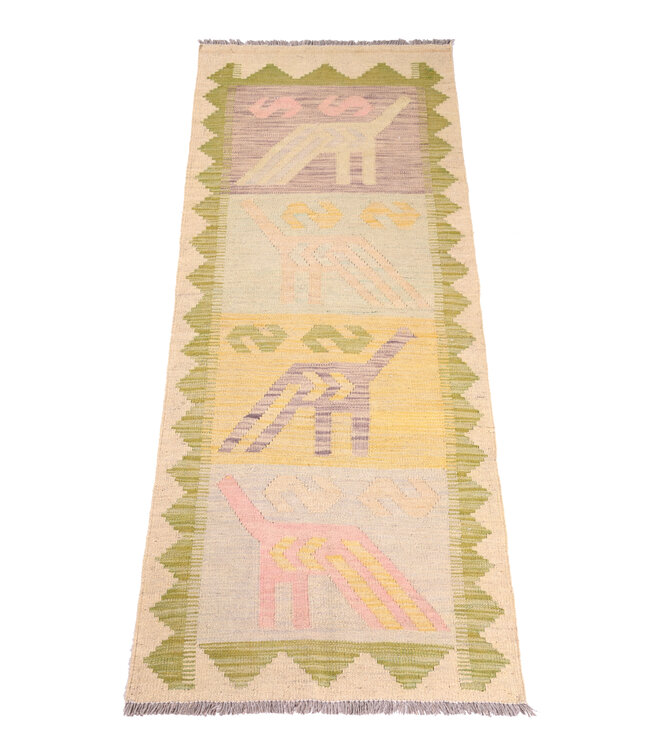Kelim kleed loper 190x73 cm  vloerkleed tapijt kelims hand geweven