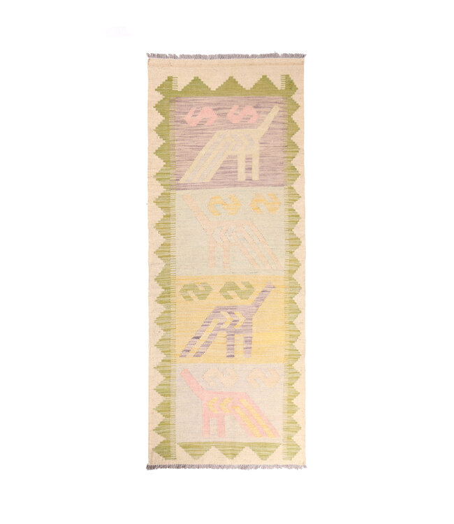 Kelim kleed loper 190x73 cm  vloerkleed tapijt kelims hand geweven