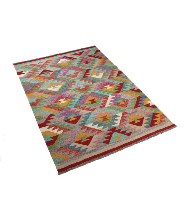 200x145 cm Handwoven Multicolour Traditional Kelim Rug