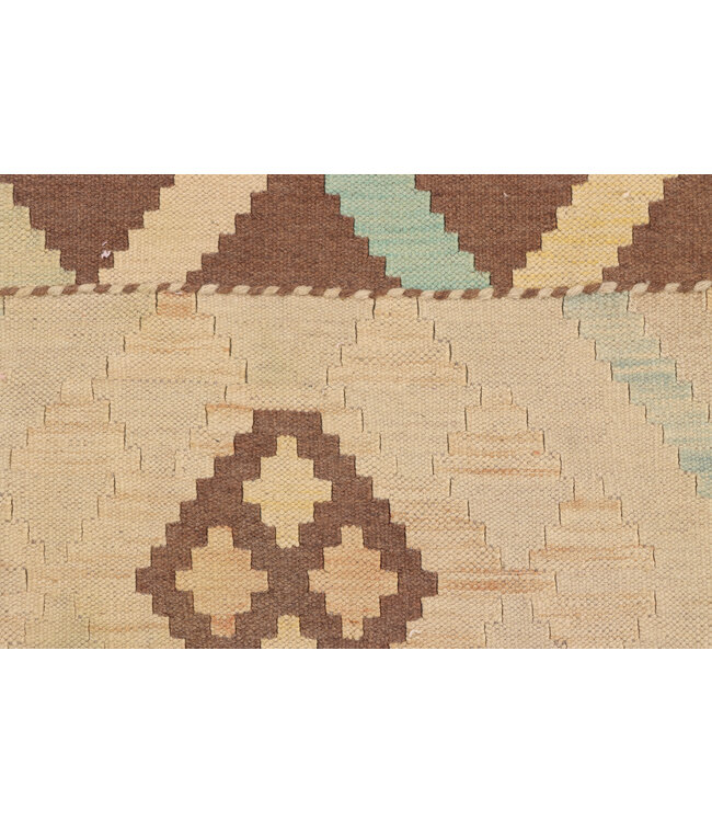 195x150 cm Handwoven Beige Traditional Kelim Rug