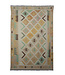 Kelimshop 199x142 cm Handgewebter Beiger Traditioneller Kelim-Teppich