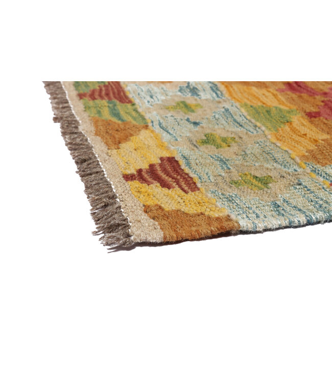 202x154 cm Handgefertigter Afghanischer traditioneller Kelim Teppich Woll