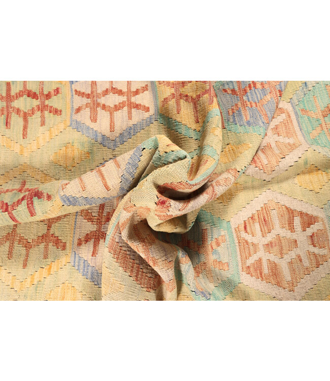 203x148 cm Handgeweven Afghaanse traditionele Kelim Vloerkleed Wol Tapijt