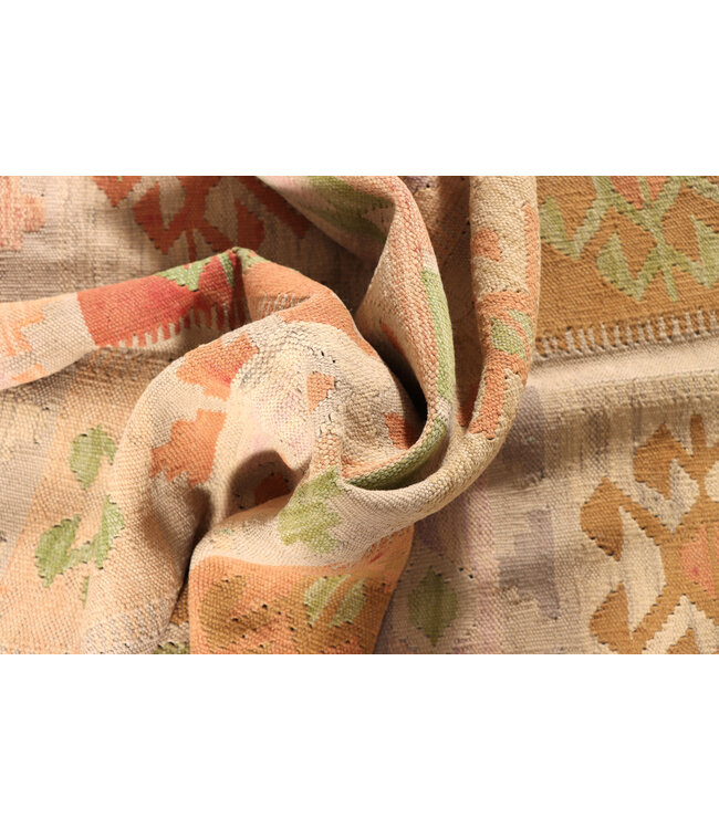 200x145 cm Handwoven Afghan Traditional Kelim Area Rug Wool Carpet