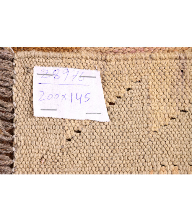 200x145 cm Handwoven Afghan Traditional Kelim Area Rug Wool Carpet