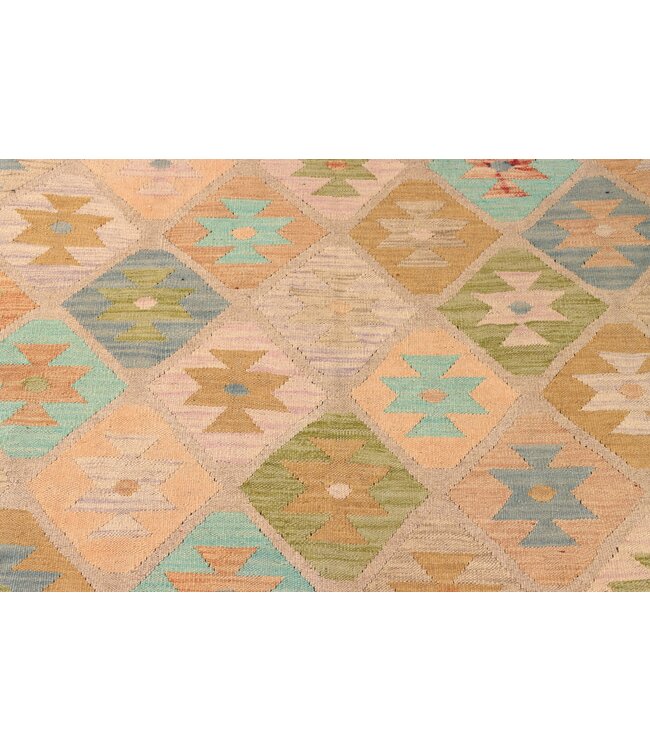 204x147 cm Handwoven Traditional Kelim Area Rug Wool Carpet