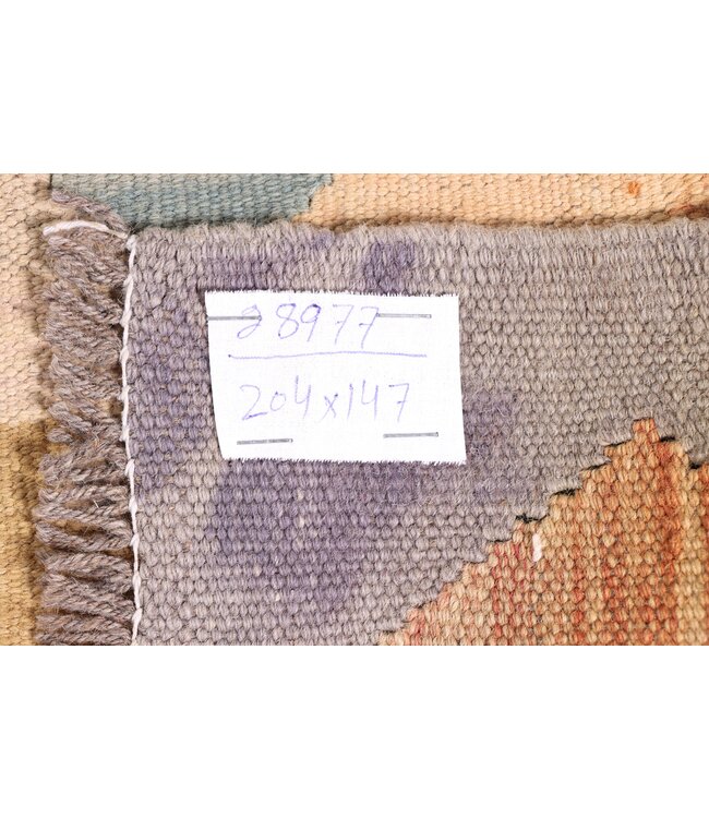 204x147 cm Handwoven Traditional Kelim Area Rug Wool Carpet
