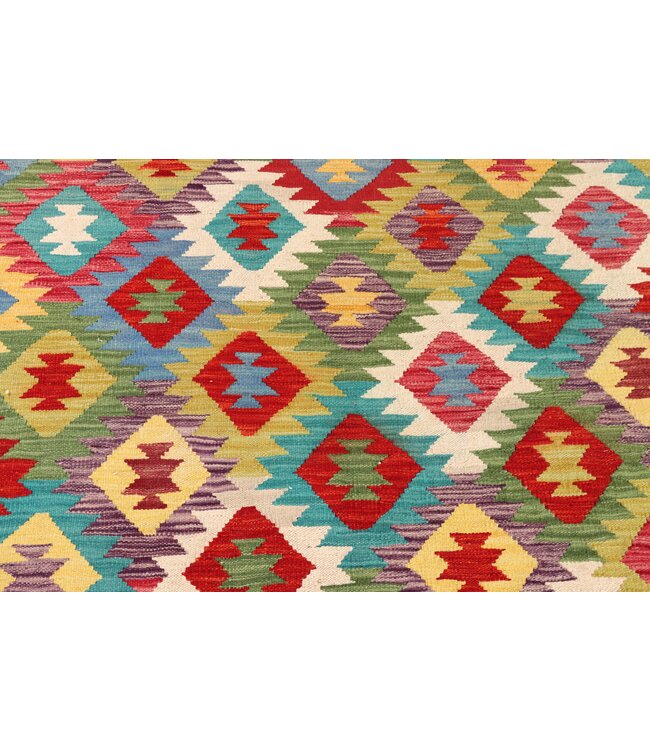 190x150 cm Handgewebter Mehrfarbig Traditioneller Kelim-Teppich