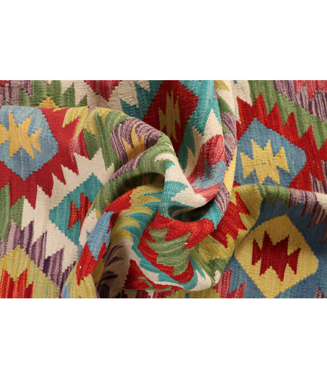 190x150 cm Handwoven Multicolour Traditional Kelim Rug