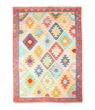 Kelimshop 203x149 cm Handgewebter Mehrfarbig Traditioneller Kelim-Teppich