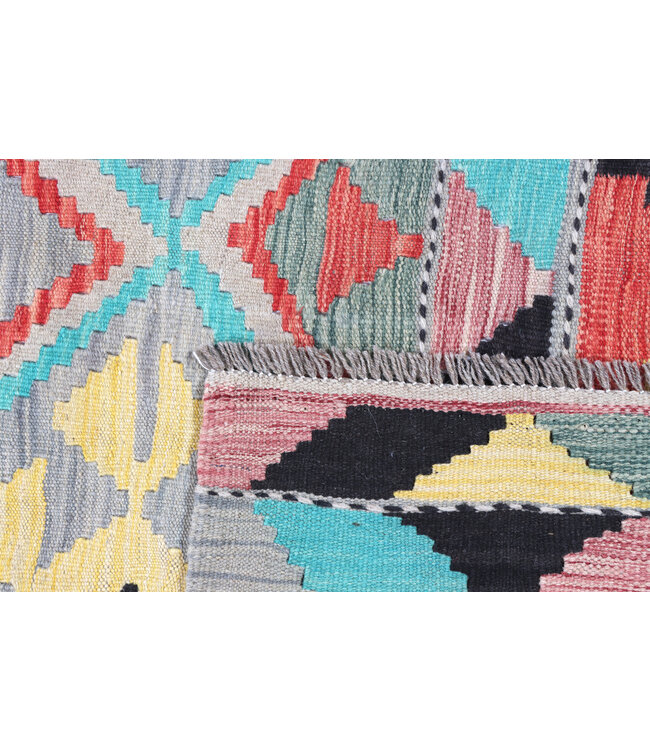 141x153 cm Handgeweven Multicolour Traditioneel Kelim Tapijt