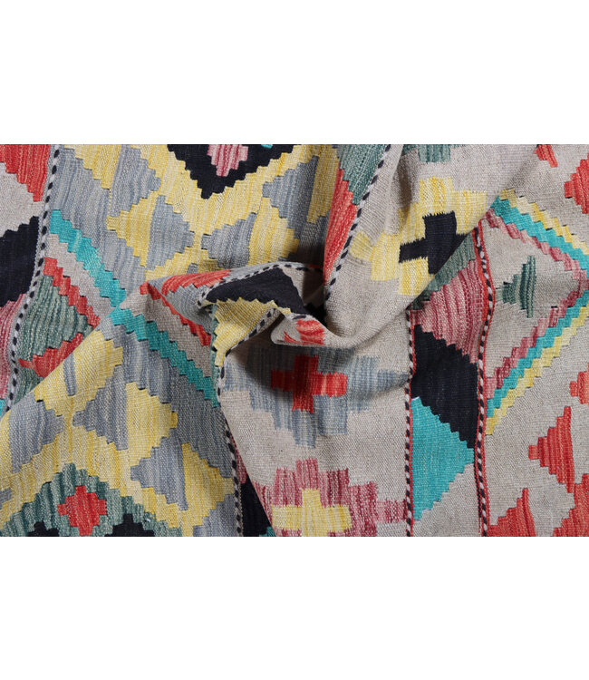 141x153 cm Handgeweven Multicolour Traditioneel Kelim Tapijt