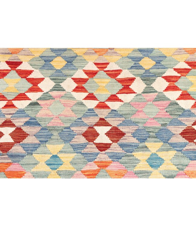200x149 cm Handgewebter Mehrfarbig Traditioneller Kelim-Teppich