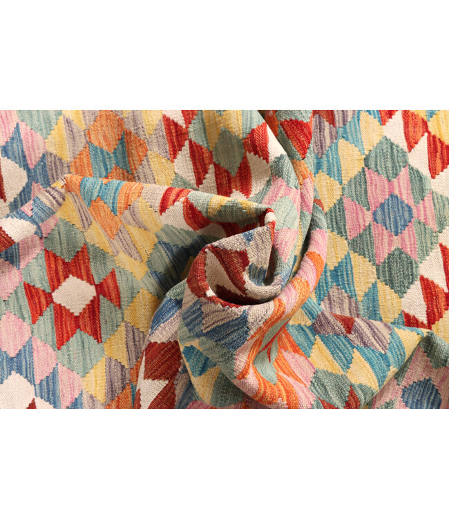 200x149 cm Handgewebter Mehrfarbig Traditioneller Kelim-Teppich