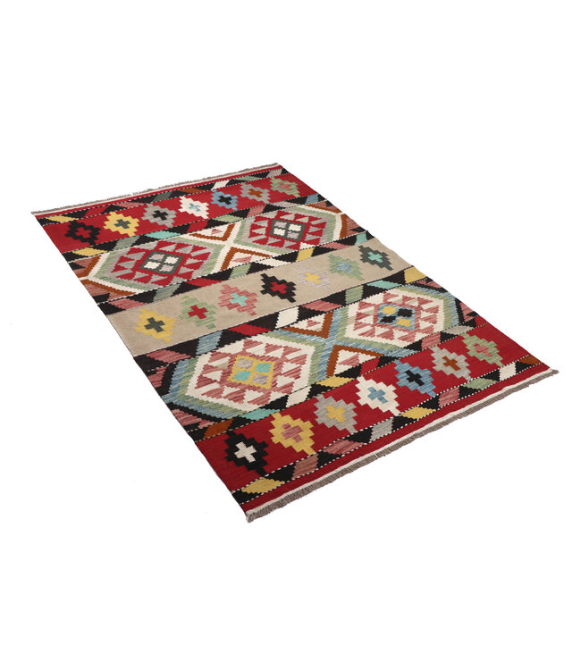 208x148 cm Handwoven Multicolour Traditional Kelim Rug