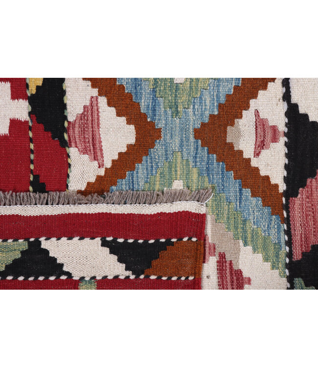 208x148 cm Handgeweven Multicolour Traditioneel Kelim Tapijt